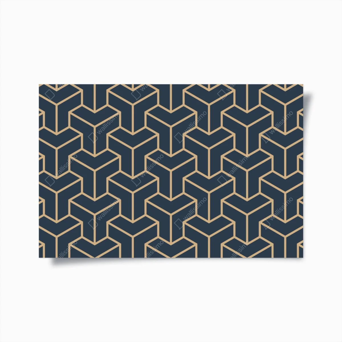 Poster navy geometric cube pattern ⁕ Wallissimo® Poster navy geometric cube pattern ⁕ Wallissimo®