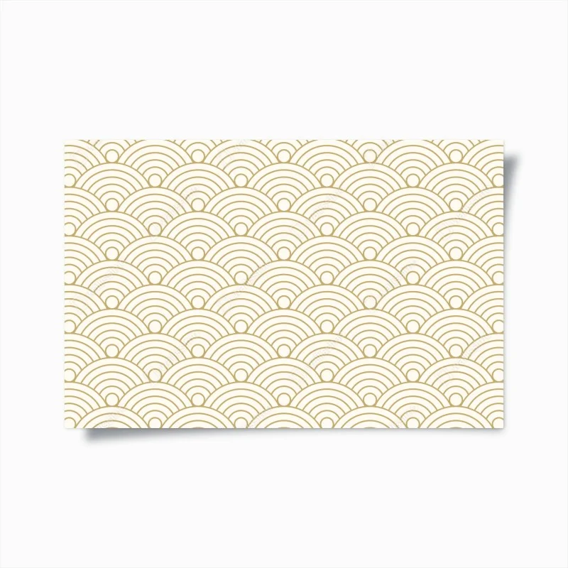 Poster gold seigaiha wave pattern