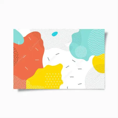 Poster playful abstract shapes in vibrant colors • Wallissimo®