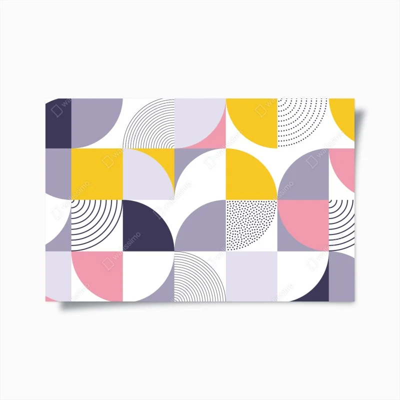 Poster pastel geometric pattern with semicircles