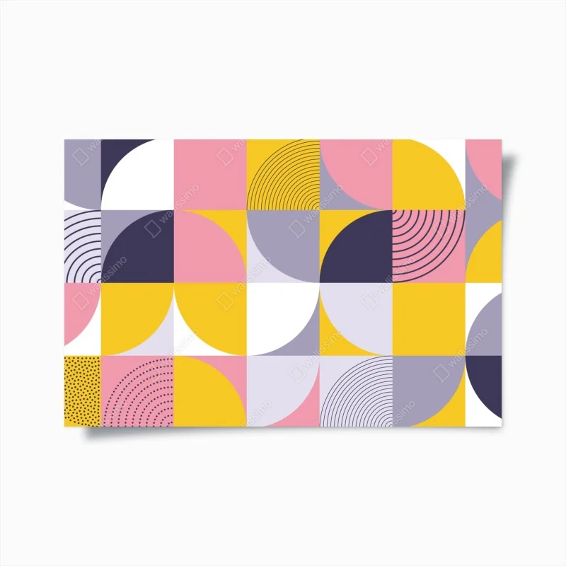 Poster playful geometric pastel pattern