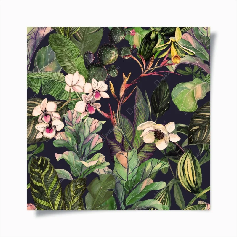 Poster tropical watercolor botanical pattern ⁕ Wallissimo®