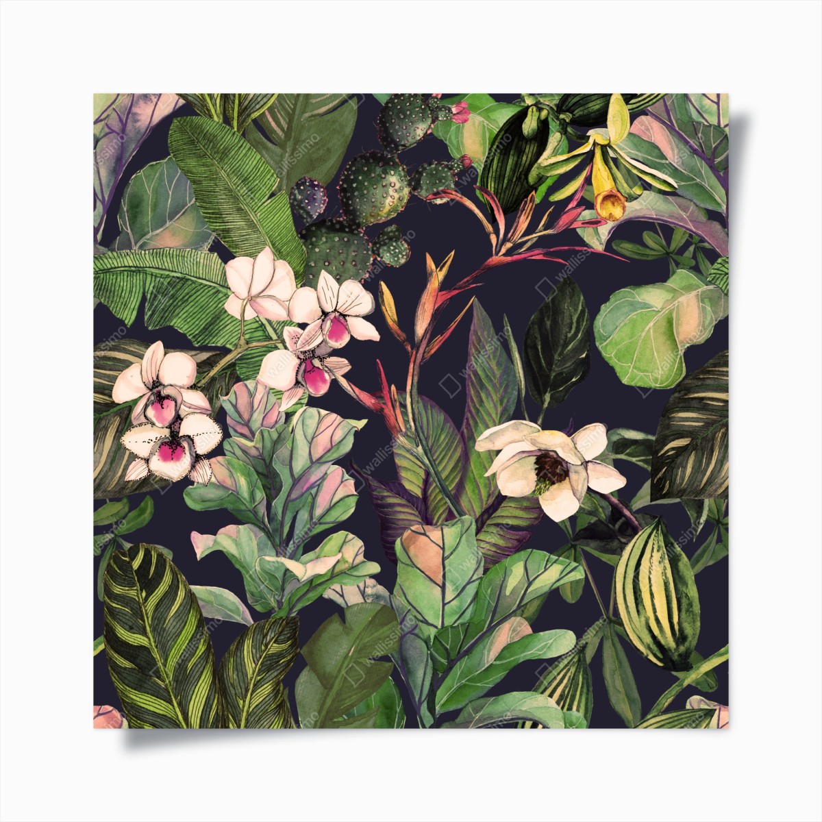 Poster tropical watercolor botanical pattern • Wallissimo® Poster tropical watercolor botanical pattern • Wallissimo®