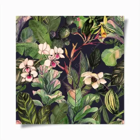 Poster tropical watercolor botanical pattern • Wallissimo®