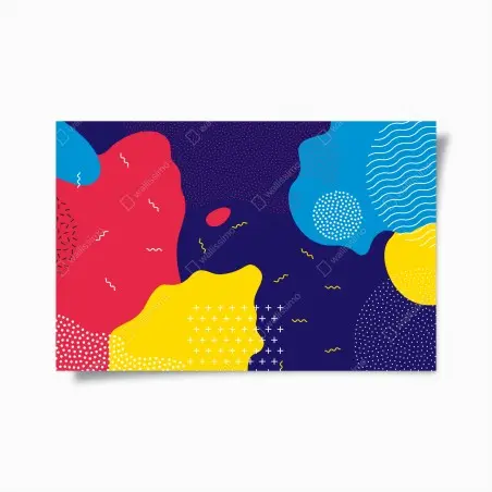 Poster vibrant abstract shapes pattern • Wallissimo®