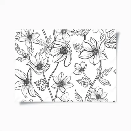 Poster botanical line art floral pattern • Wallissimo®