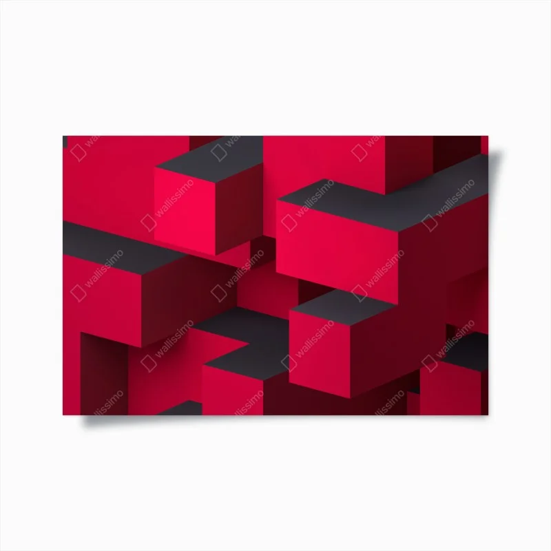 Poster bold red geometric blocks