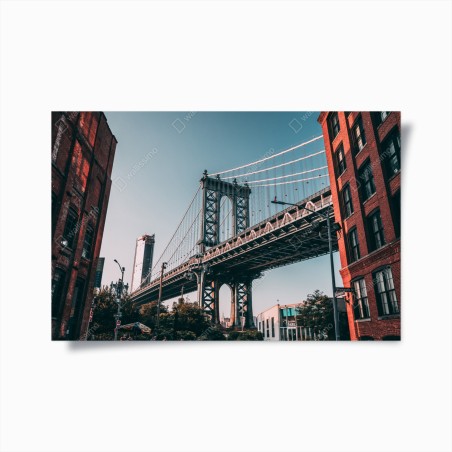 Poster Manhattan bridge urban perspective • Wallissimo®