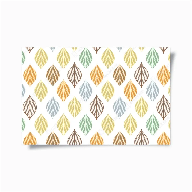 Poster pastel leaf pattern wall art