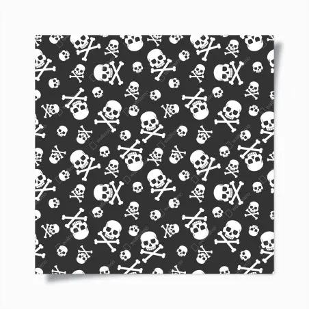Poster white skull pattern on gray background • Wallissimo®