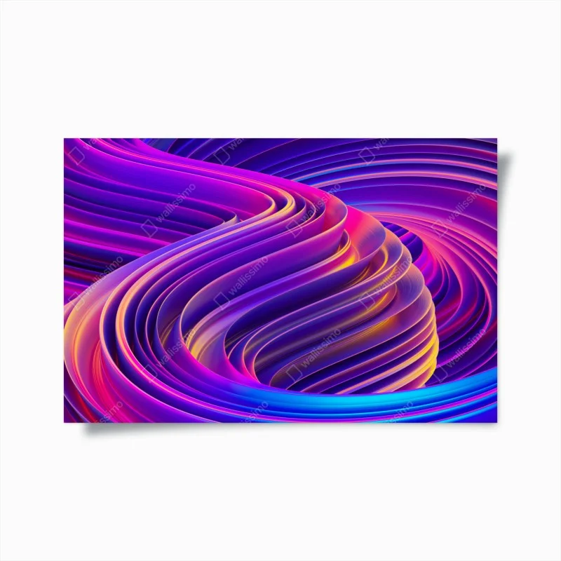 Poster vibrant purple 3d ribbon swirl