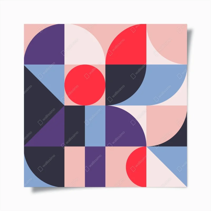 Poster geometric pastel shapes composition