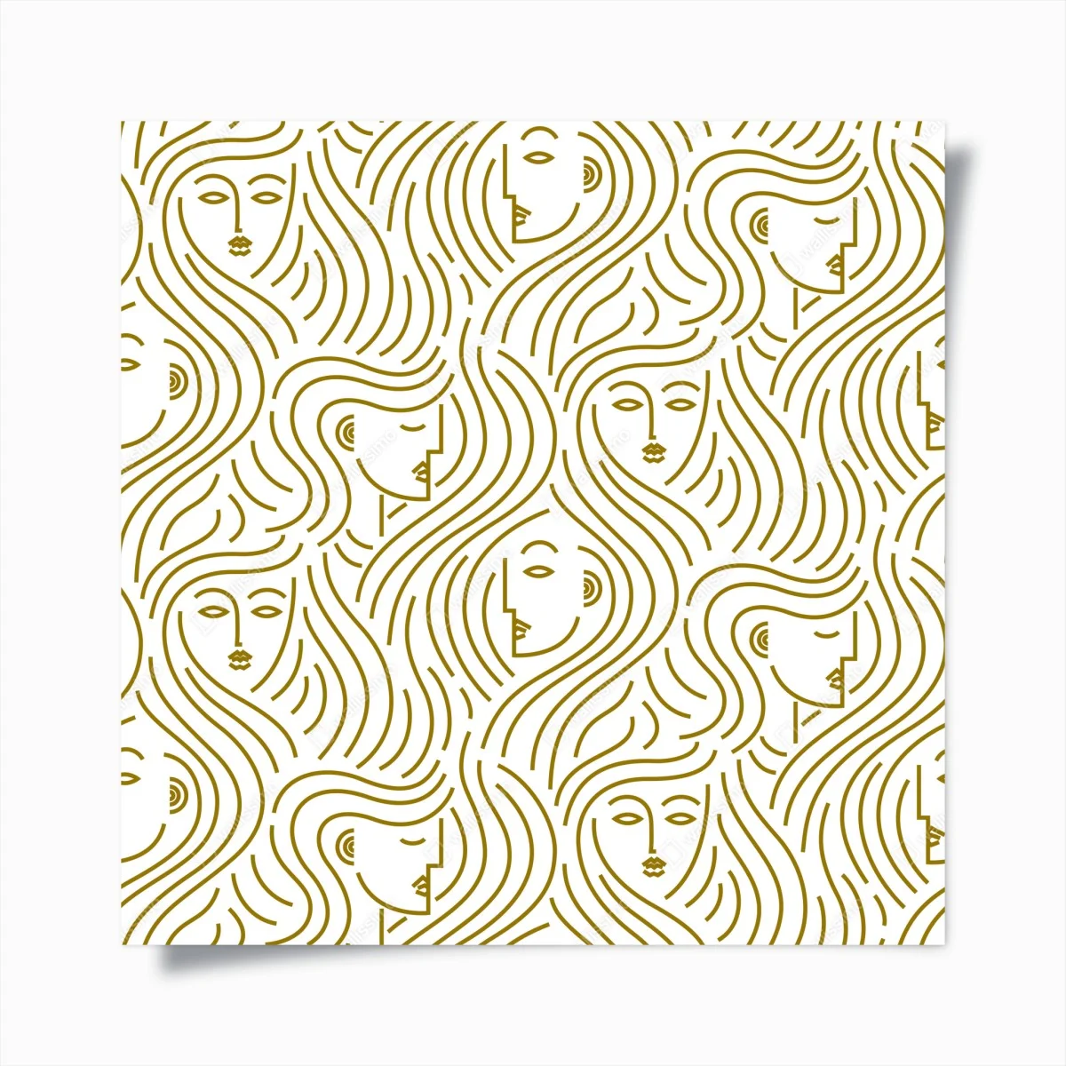 Poster golden flowing faces seamless pattern ⁕ Wallissimo® Poster golden flowing faces seamless pattern ⁕ Wallissimo®