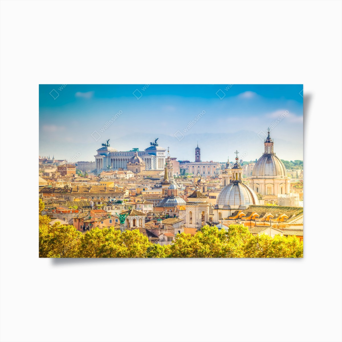 Poster sunlit Rome skyline with domes ⁕ Wallissimo® Poster sunlit Rome skyline with domes ⁕ Wallissimo®