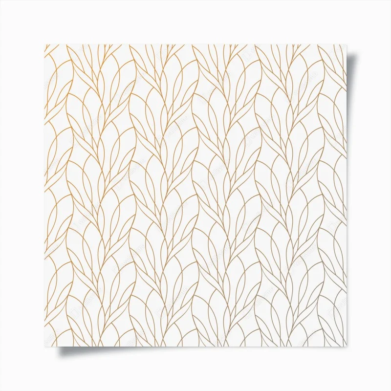Poster golden leaf pattern on white background