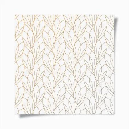 Poster golden leaf pattern on white background • Wallissimo®