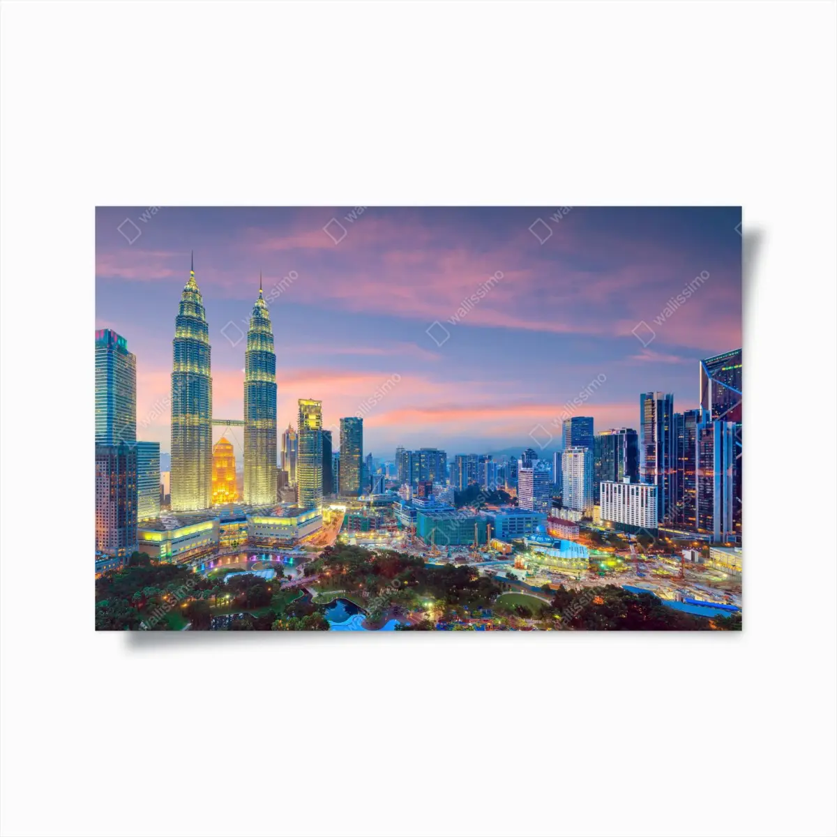 Poster Kuala Lumpur skyline at twilight • Wallissimo® Poster Kuala Lumpur skyline at twilight • Wallissimo®
