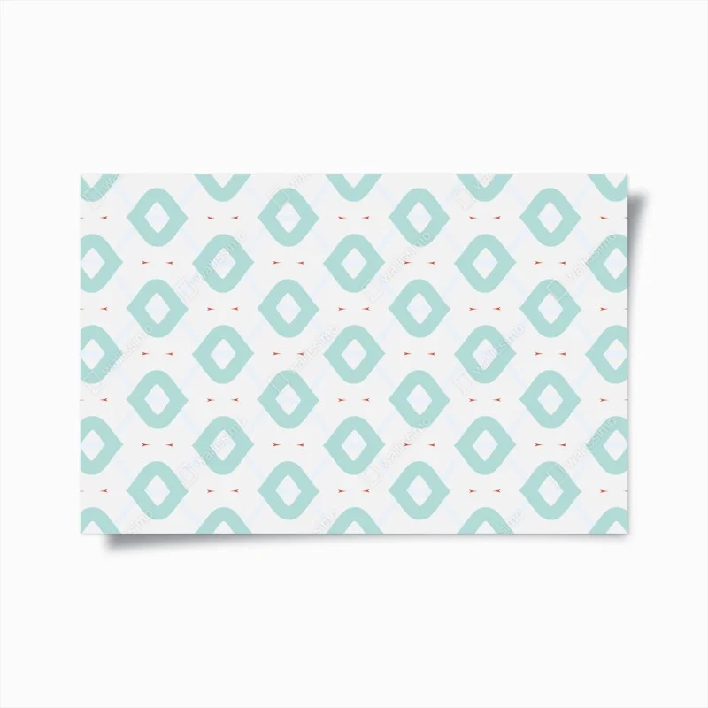 Poster turquoise geometric diamond pattern