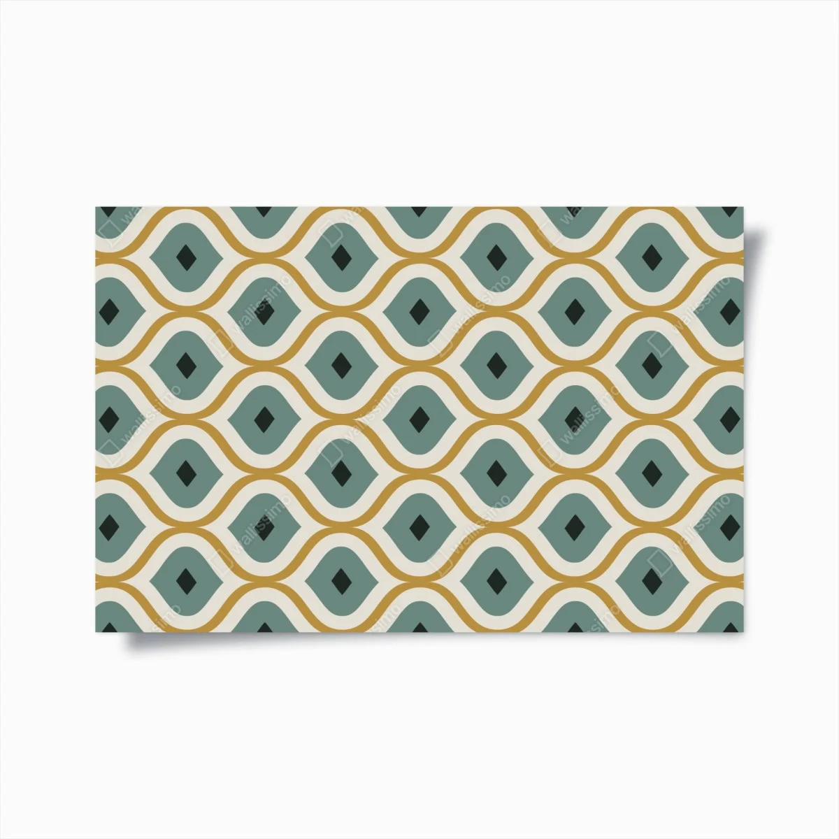 Poster teal and gold geometric ornament pattern ⁕ Wallissimo® Poster teal and gold geometric ornament pattern ⁕ Wallissimo®