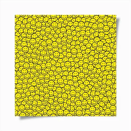 Poster cheerful smiley faces pattern • Wallissimo®