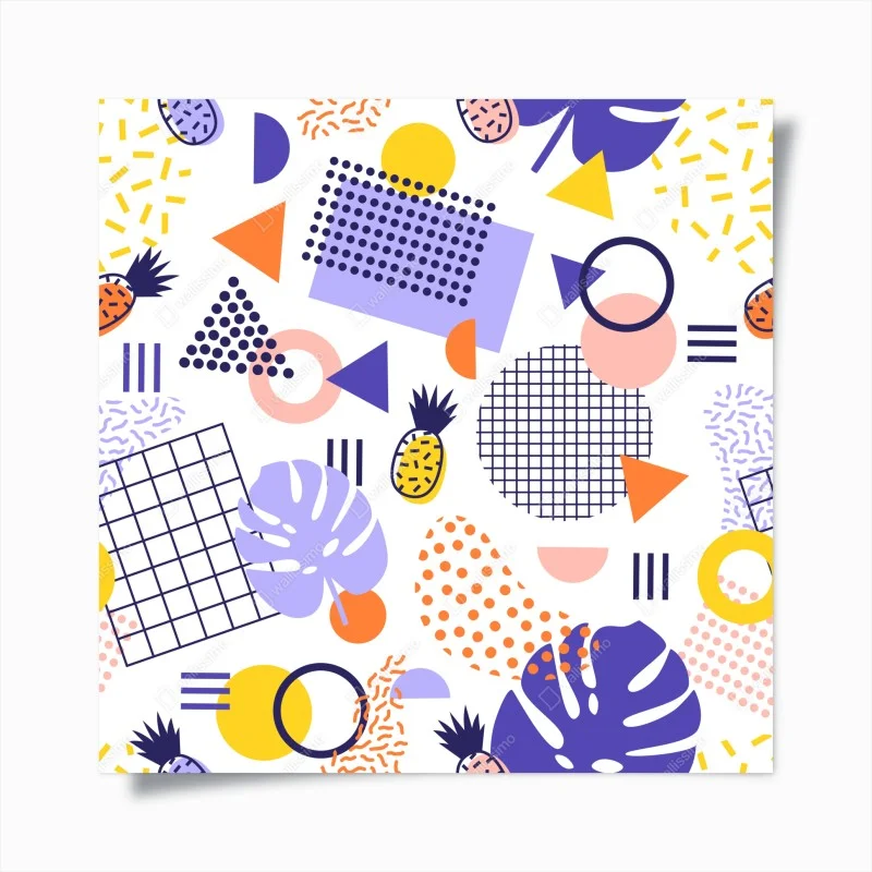 Poster playful tropical geometric pattern