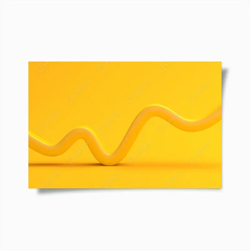 Poster sunny yellow 3d abstract curve