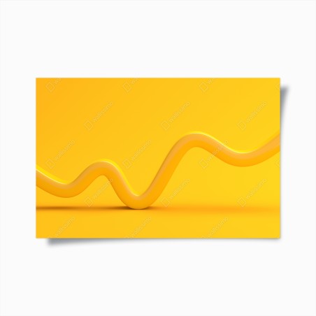 Poster sunny yellow 3d abstract curve • Wallissimo®
