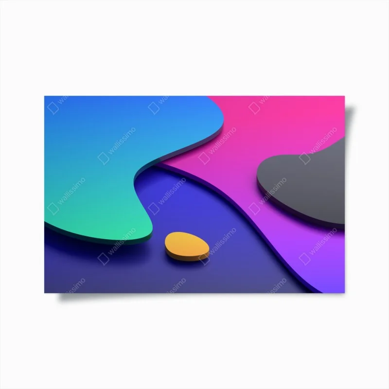 Poster vibrant abstract 3d curves