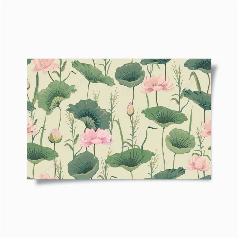 Poster soft lotus garden botanical print