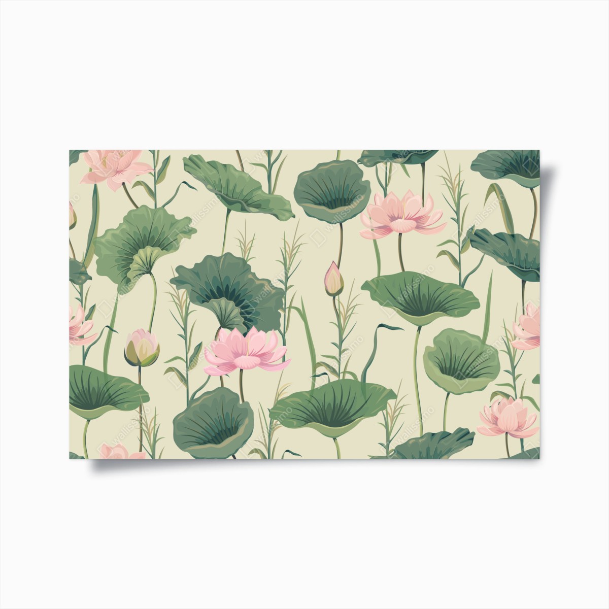 Poster soft lotus garden botanical print • Wallissimo® Poster soft lotus garden botanical print • Wallissimo®