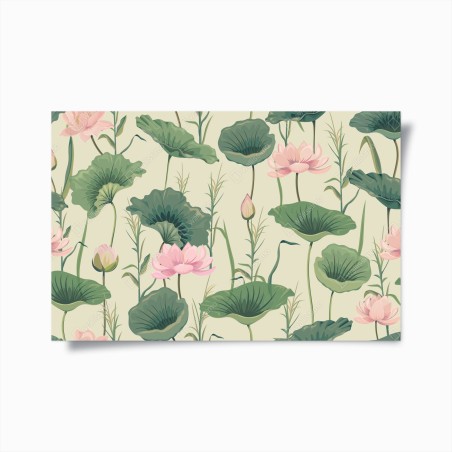 Poster soft lotus garden botanical print • Wallissimo®