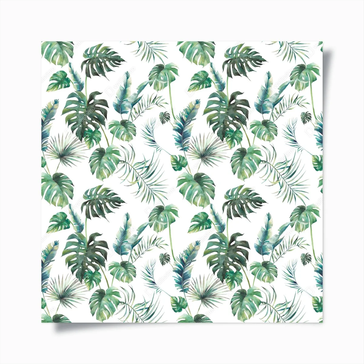 Poster watercolor tropical leaves pattern ⁕ Wallissimo® Poster watercolor tropical leaves pattern ⁕ Wallissimo®