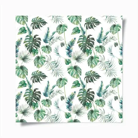 Poster watercolor tropical leaves pattern • Wallissimo®