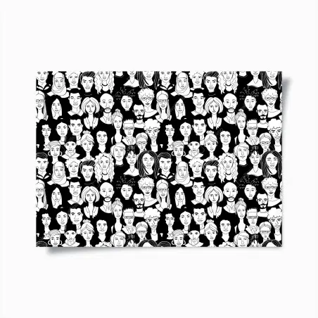 Poster diverse faces pattern • Wallissimo®