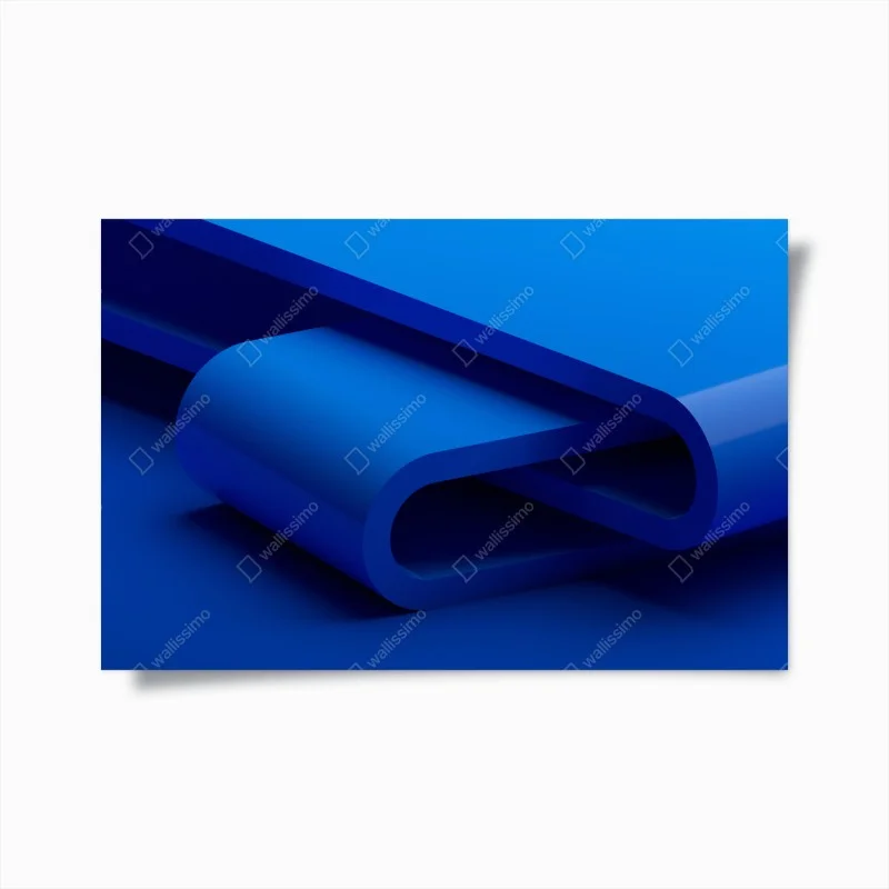 Poster minimal blue ribbon geometry