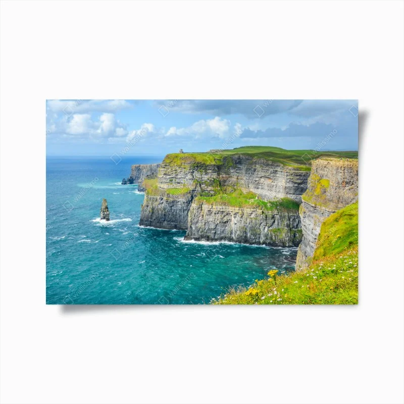 Poster dramatic coastal cliffs and ocean view