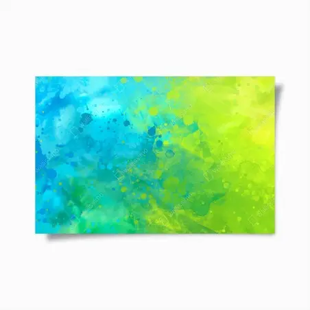 Poster vibrant turquoise and lime watercolor splash • Wallissimo®