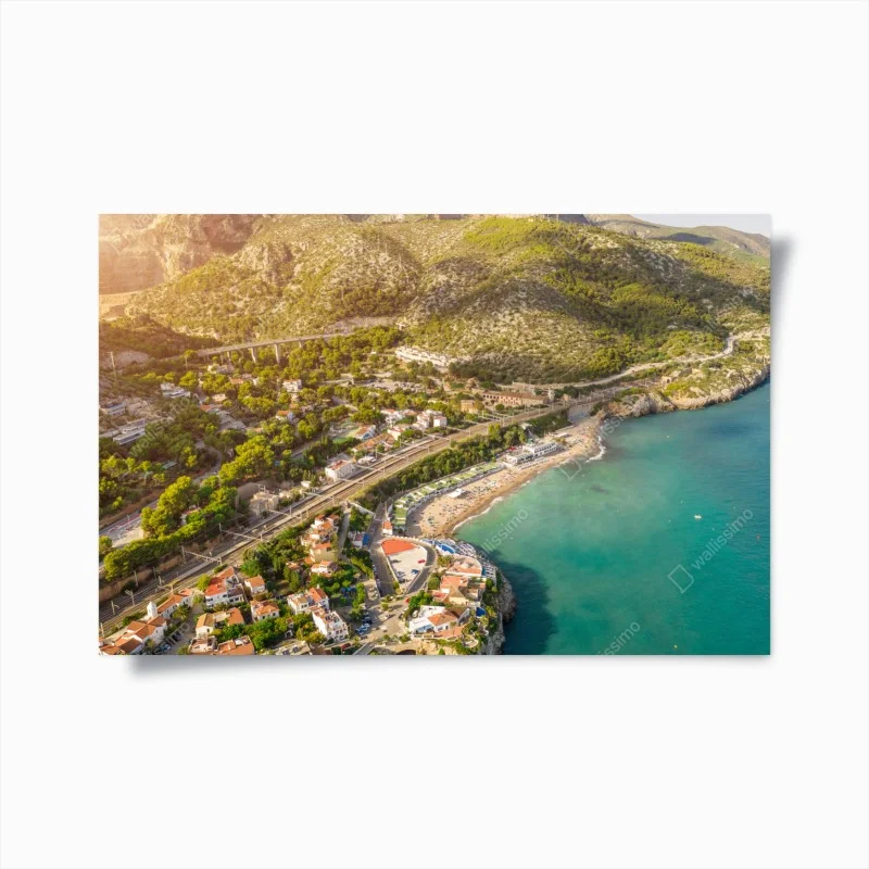 Poster turquoise coastal landscape from above