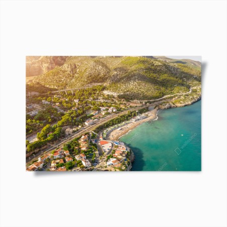 Poster turquoise coastal landscape from above • Wallissimo®
