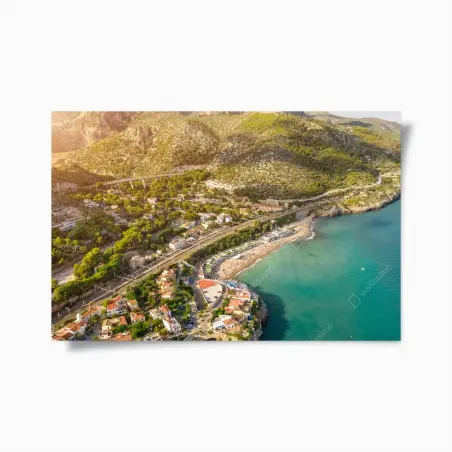 Poster turquoise coastal landscape from above • Wallissimo®
