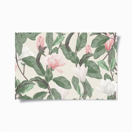 Poster vintage magnolia floral pattern • Wallissimo®