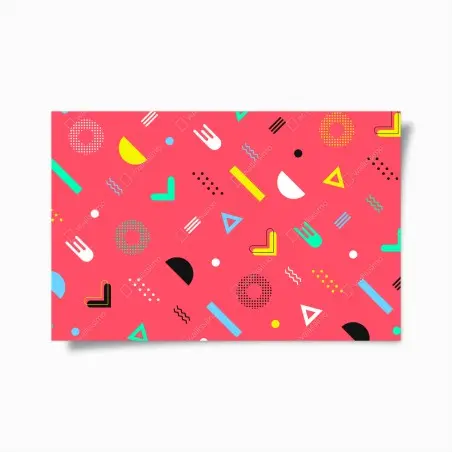Poster vibrant memphis geometric pattern • Wallissimo®