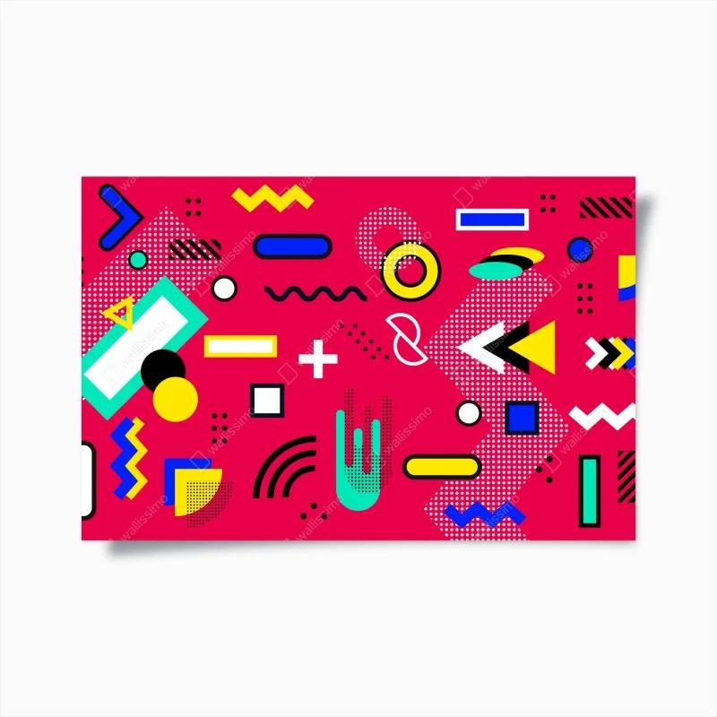 Poster vibrant geometric pop pattern
