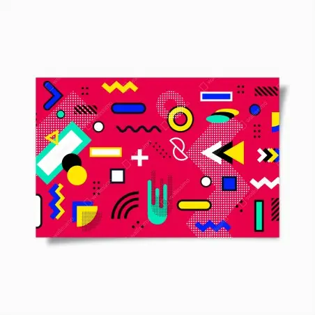 Poster vibrant geometric pop pattern • Wallissimo®