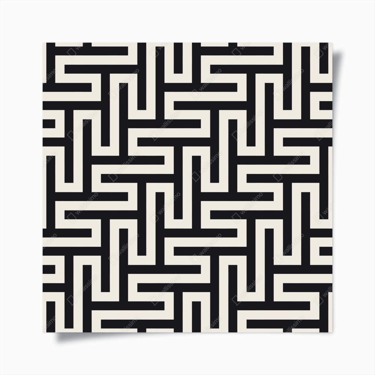 Poster geometric maze pattern in beige and black • Wallissimo® Poster geometric maze pattern in beige and black • Wallissimo®