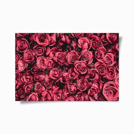 Poster lush red roses floral wall art • Wallissimo®