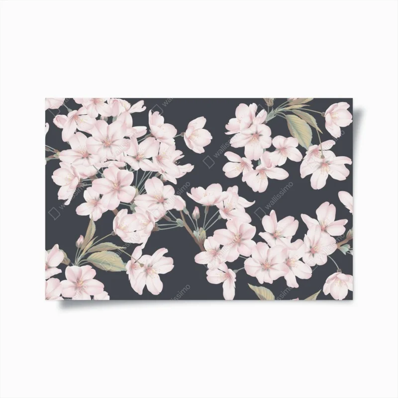 Poster delicate cherry blossom floral print
