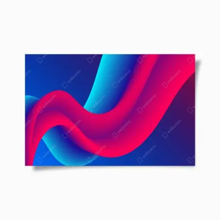 Poster vibrant flowing gradient waves • Wallissimo®