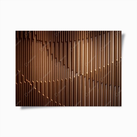 Poster warm wooden slat wall pattern • Wallissimo®