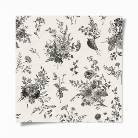 Poster classic black and white floral pattern • Wallissimo®